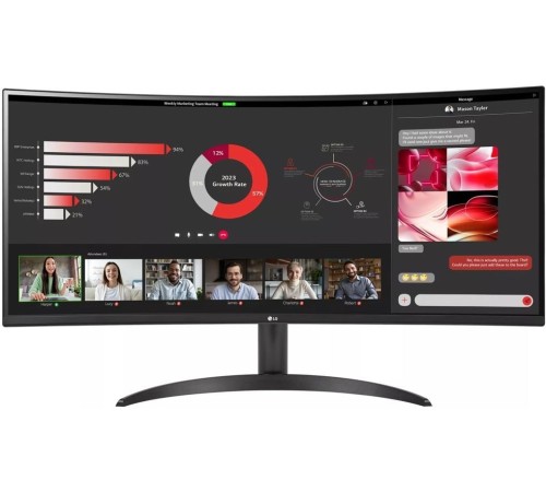 Монитор LG 34" 34WR50QC-B черный IPS LED 5ms 21:9 HDMI матовая HAS 3000:1 300cd 178гр/178гр 3440x1440 100Hz DP WQ 9кг