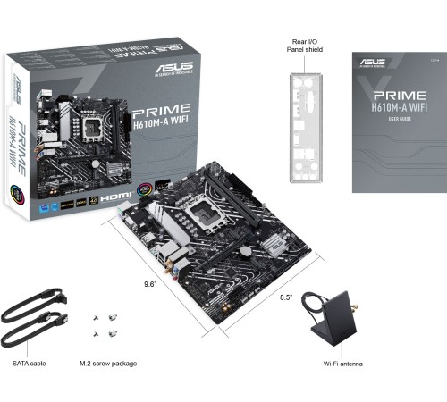 Материнская плата Asus PRIME H610M-A WIFI Soc-1700 Intel H610 2xDDR5 mATX AC`97 8ch(7.1) GbLAN+VGA+HDMI+DP