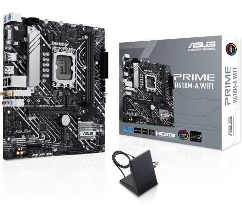Материнская плата Asus PRIME H610M-A WIFI Soc-1700 Intel H610 2xDDR5 mATX AC`97 8ch(7.1) GbLAN+VGA+HDMI+DP