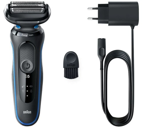 Бритва сетчатая Braun Series 5 51-B1000s реж.эл.:3 питан.:аккум. черный/синий Бритва сетчатая Braun Series 5 51-B1000s реж.эл.:3 питан.:аккум. черный/синий