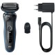 Бритва сетчатая Braun Series 5 51-B1000s реж.эл.:3 питан.:аккум. черный/синий