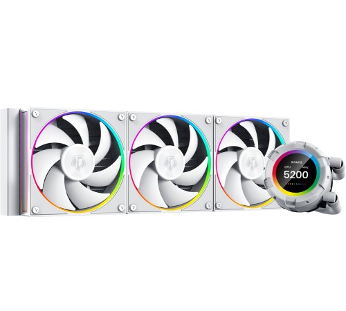 Система водяного охлаждения ID-Cooling SL360 WHITE Soc-AM5/AM4/1151/1200/2066/1700 4-pin 14-30dB Al+Cu 350W LED Ret