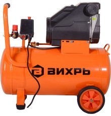 Компрессор винтовой Вихрь КП-195/50 безмасляный 195л/мин 50л 1100Вт оранжевый/черный
