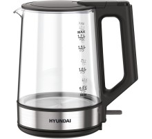 Чайник электрический Hyundai HYK-G8808 1.7л. 2200Вт черный/серебристый (корпус: стекло)