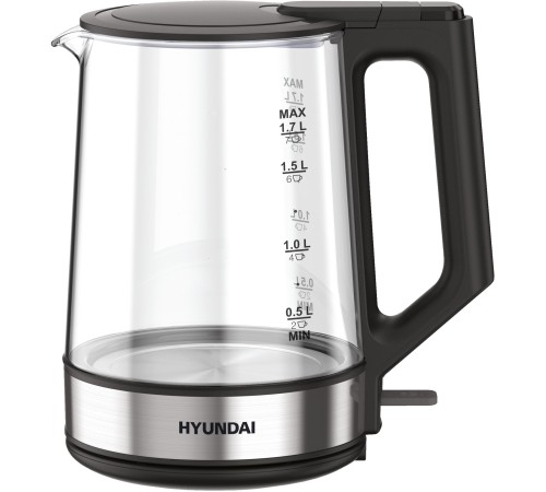Чайник электрический Hyundai HYK-G8808 1.7л. 2200Вт черный/серебристый (корпус: стекло) Чайник электрический Hyundai HYK-G8808 1.7л. 2200Вт черный/серебристый (корпус: стекло)