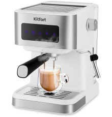 Кофеварка рожковая Kitfort КТ-7139 1050Вт белый/нержавеющая сталь