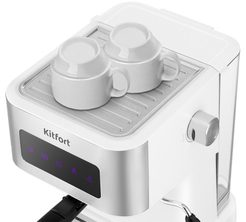 Кофеварка рожковая Kitfort КТ-7139 1050Вт белый/нержавеющая сталь Кофеварка рожковая Kitfort КТ-7139 1050Вт белый/нержавеющая сталь