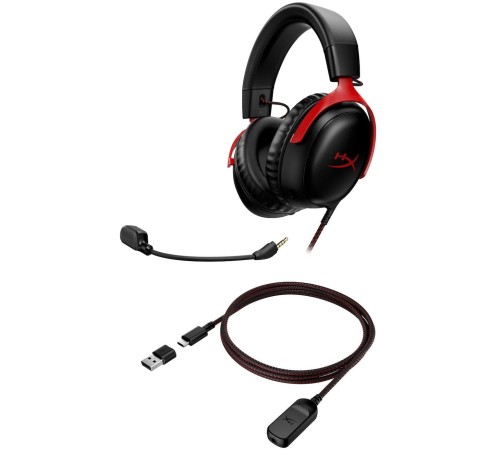 Наушники с микрофоном HyperX Cloud III черный/красный 1.2м мониторные оголовье (727A9AA)