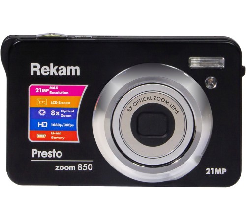 Фотоаппарат Rekam Presto zoom 850 bl черный 21Mpix 2.7" 1080p SDHC/MMC CMOS IS el/Li-Ion Фотоаппарат Rekam Presto zoom 850 bl черный 21Mpix 2.7" 1080p SDHC/MMC CMOS IS el/Li-Ion