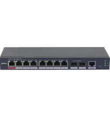 DAHUA DH-S4210-8GT-110 8-портовый гигабитный управляемый коммутатор с PoE, уровень L2, 1xRJ45 1Gb (Hi-PoE), 7xRJ45 1Gb, 2xSFP 1Gb