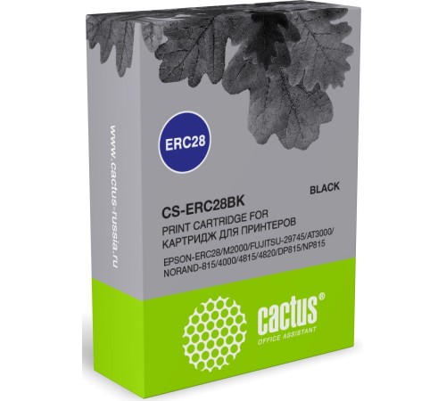 Картридж матричный Cactus CS-ERC28BK ERC28 черный для Epson ERC28/M2000/FUJITSU-29745/AT3000/NORAND-815/4000/4815/4820/DP815/NP815