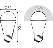 Лампа светодиодная Gauss Basic 13Вт цок.:E27 шар св.свеч.бел.нейт. (10502232)