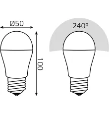 Лампа светодиодная Gauss Basic 13Вт цок.:E27 шар св.свеч.бел.нейт. (10502232)