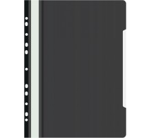 Папка-скоросшиватель Бюрократ PS-P20BLCK A4 прозрач.верх.лист боков.перф. пластик черный