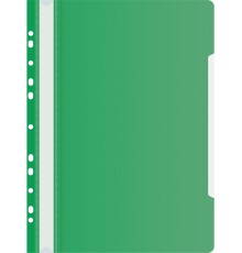 Папка-скоросшиватель Бюрократ PS-P20GRN A4 прозрач.верх.лист боков.перф. пластик зеленый
