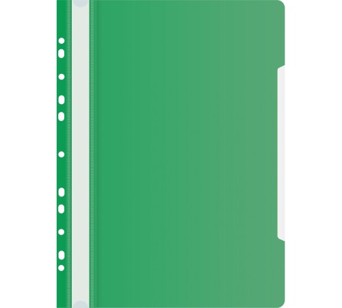 Папка-скоросшиватель Бюрократ PS-P20GRN A4 прозрач.верх.лист боков.перф. пластик зеленый