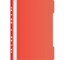 Папка-скоросшиватель Бюрократ PS-P20RED A4 прозрач.верх.лист боков.перф. пластик красный