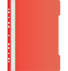 Папка-скоросшиватель Бюрократ PS-P20RED A4 прозрач.верх.лист боков.перф. пластик красный