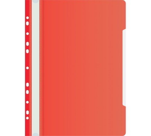 Папка-скоросшиватель Бюрократ PS-P20RED A4 прозрач.верх.лист боков.перф. пластик красный