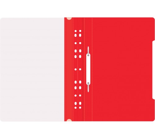 Папка-скоросшиватель Бюрократ PS-P20RED A4 прозрач.верх.лист боков.перф. пластик красный