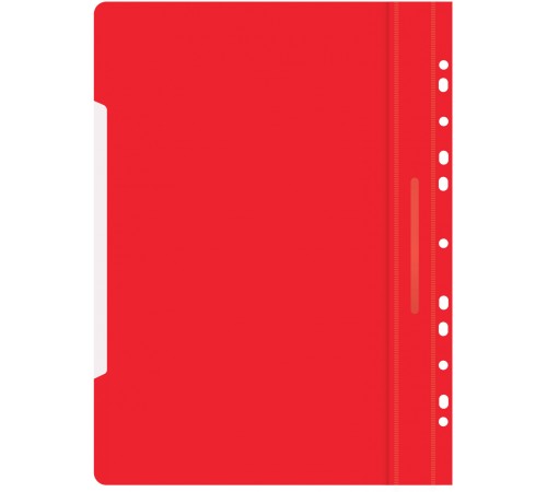 Папка-скоросшиватель Бюрократ PS-P20RED A4 прозрач.верх.лист боков.перф. пластик красный