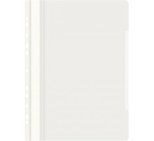 Папка-скоросшиватель Бюрократ PS-P20WH A4 прозрач.верх.лист боков.перф. пластик белый