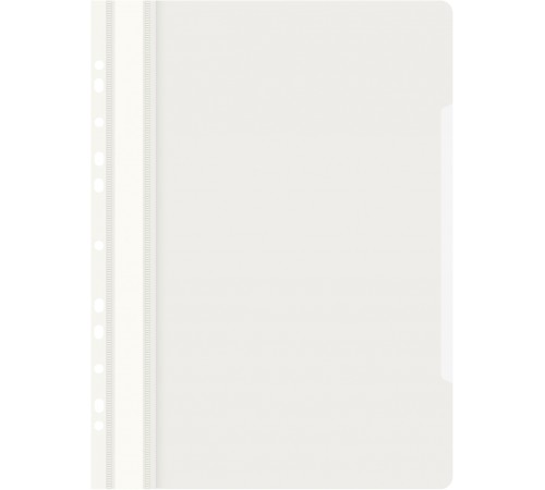 Папка-скоросшиватель Бюрократ PS-P20WH A4 прозрач.верх.лист боков.перф. пластик белый