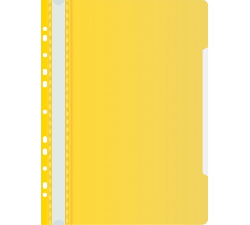 Папка-скоросшиватель Бюрократ PS-P20YEL A4 прозрач.верх.лист боков.перф. пластик желтый