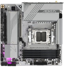 Материнская плата Gigabyte B650M A ELITE AX ICE SocketAM5 AMD B650 4xDDR5 mATX AC`97 8ch(7.1) 2.5Gg RAID+HDMI+DP