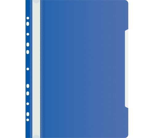Папка-скоросшиватель Бюрократ PS-P20BLU A4 прозрач.верх.лист боков.перф. пластик синий