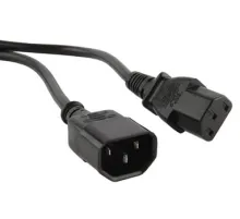 Hyperline PWC-IEC13-IEC14-0.5-BK Кабель питания монитор-компьютер IEC 320 C13 - IEC 320 C14 (3x0.75), 0.5 м