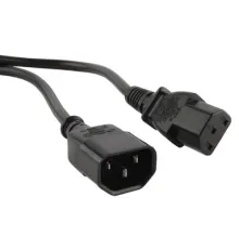 Hyperline PWC-IEC13-IEC14-0.5-BK Кабель питания монитор-компьютер IEC 320 C13 - IEC 320 C14 (3x0.75), 0.5 м