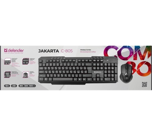 Defender Беспроводной набор Jakarta C-805 RU,черный,полноразмерный Defender 45804