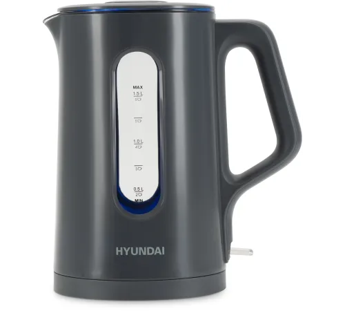 Чайник электрический Hyundai HYK-G4508 1.5л. 1700Вт серый/прозрачный корпус: стекло