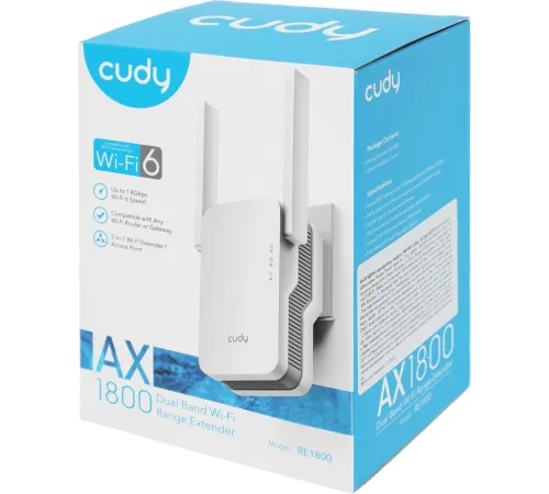 Точка доступа Cudy RE1800 AX1800 10/100/1000BASE-TX/Wi-Fi белый