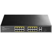 Коммутатор Cudy FS1018PS1 (L2) 16x100Мбит/с 2x1Гбит/с 1SFP 16PoE+ 200W неуправляемый
