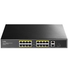 Коммутатор Cudy FS1018PS1 (L2) 16x100Мбит/с 2x1Гбит/с 1SFP 16PoE+ 200W неуправляемый