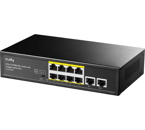 Коммутатор Cudy FS1010PG (L2) 8x100Мбит/с 2x1Гбит/с 8PoE+ 120W неуправляемый
