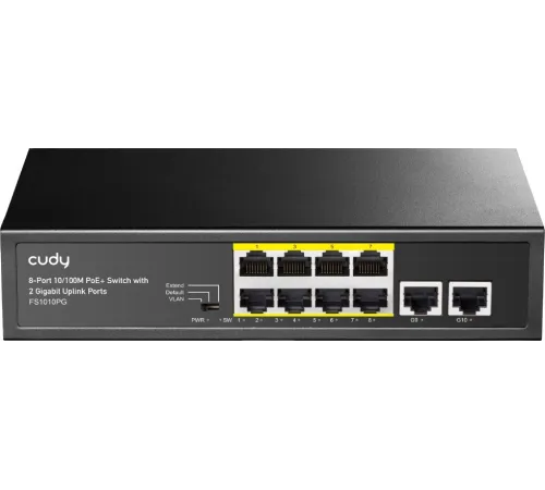 Коммутатор Cudy FS1010PG (L2) 8x100Мбит/с 2x1Гбит/с 8PoE+ 120W неуправляемый