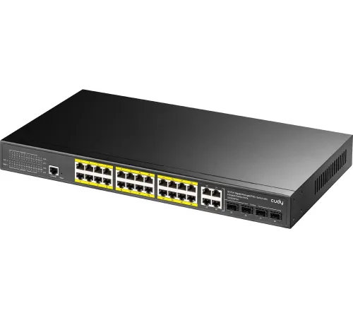 Коммутатор Cudy GS2028PS4-400W (L2) 28x1Гбит/с 4xКомбо(1000BASE-T/SFP) 24PoE 400W управляемый