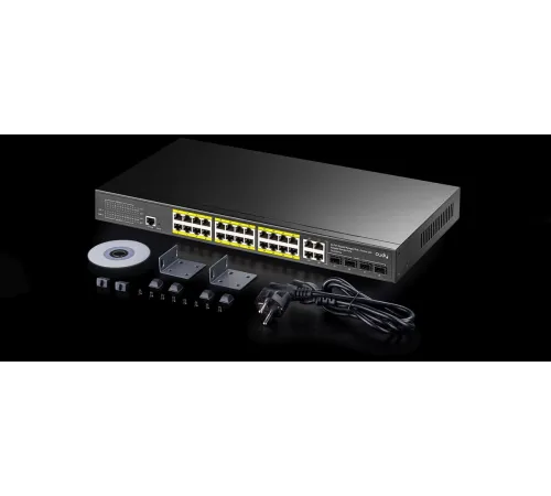 Коммутатор Cudy GS2028PS4-300W (L2) 28x1Гбит/с 4SFP 24PoE+ 300W управляемый