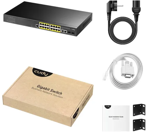 Коммутатор Cudy GS2018PS2-200W (L2) 16x1Гбит/с 2SFP 16PoE+ 200W управляемый