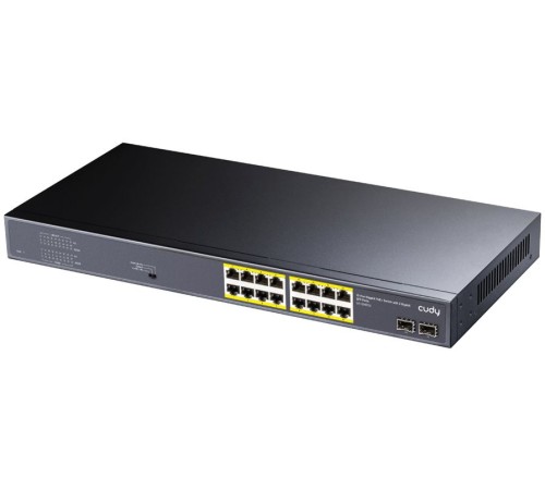 Коммутатор Cudy GS1020PS2 (L2) 16x1Гбит/с 2SFP 16PoE+ 200W неуправляемый