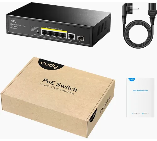 Коммутатор Cudy GS1005PTS1 (L2) 5x1Гбит/с 1SFP 4PoE+ 120W неуправляемый