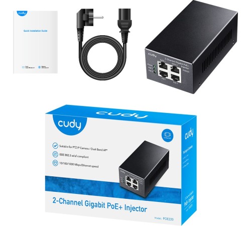 Инжектор PoE Cudy POE220 10/100/1000BASE-T 30Вт 54В(DC)