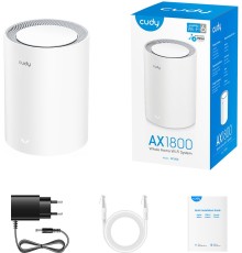 Бесшовный Mesh роутер Cudy M1800 (M1800 1-PACK) AX1800 10/100/1000BASE-TX/Wi-Fi белый