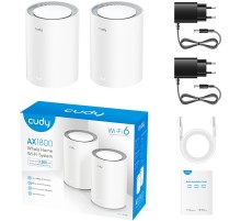Бесшовный Mesh роутер Cudy M1800 (M1800 2-PACK) AX1800 10/100/1000BASE-TX/Wi-Fi белый (упак.:2шт)