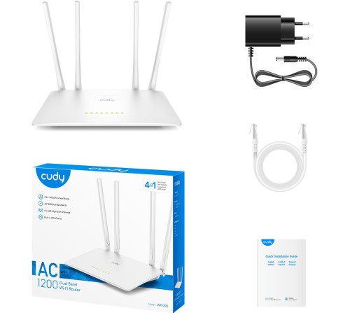 Роутер беспроводной Cudy WR1200 AC1200 10/100BASE-TX белый