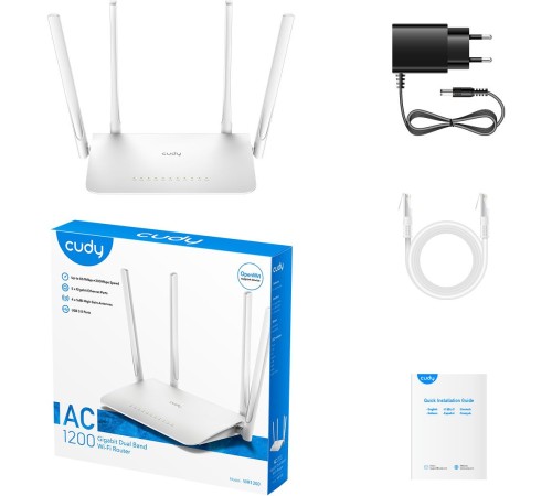 Роутер беспроводной Cudy WR1300 AC1200 10/100/1000BASE-TX/Wi-Fi белый