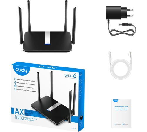 Роутер Cudy X6 AX1800 Wi-Fi черный